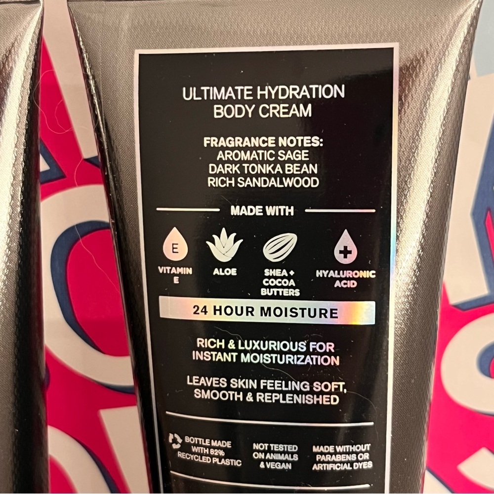 “BLACK TIE”Men's Bath & Body Works 8 Oz Ultimate Hydration Body Cream Set Of 2. - Picture 4 of 4